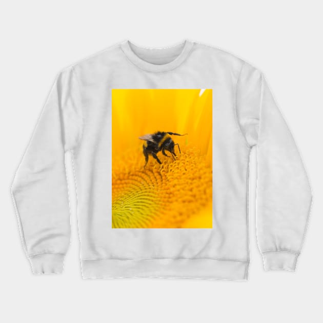 Bee on sunflower Crewneck Sweatshirt by mbangert